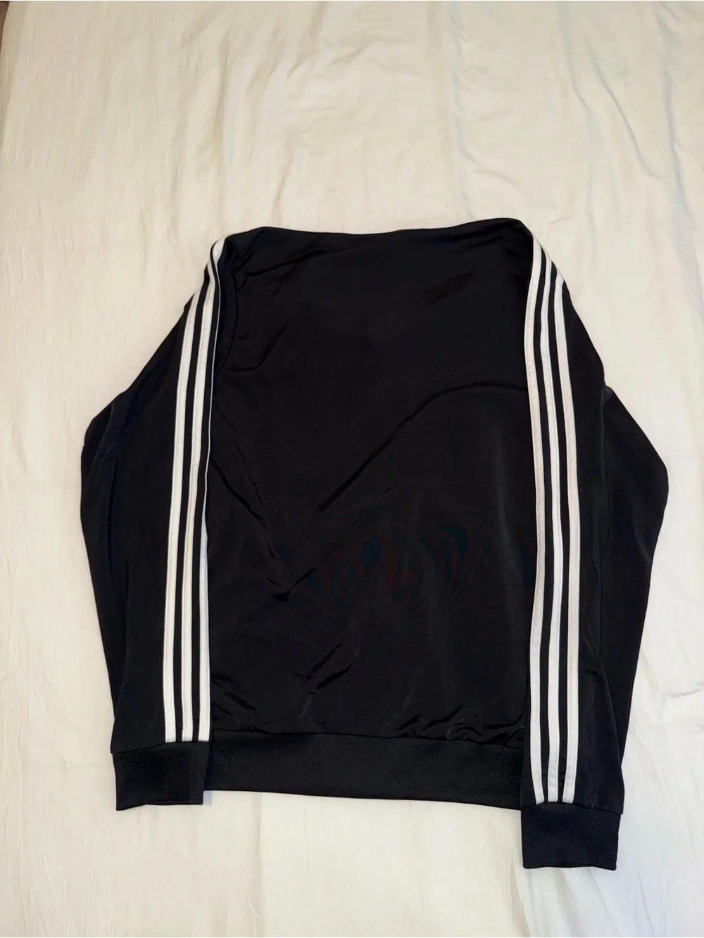 adidas Black Track Jacket with White Stripe Detail